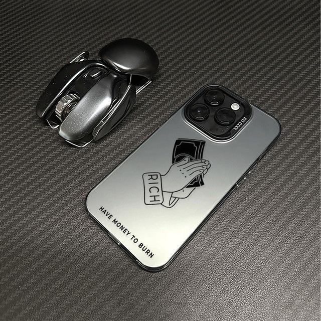 

Есть Деньги Жжечь Жесткий Чехол для iPhone 16 15 14 13 12 11 Pro Max Цветной Посеребренный Внутренний Чехол Funda Coque for iPhone 16.