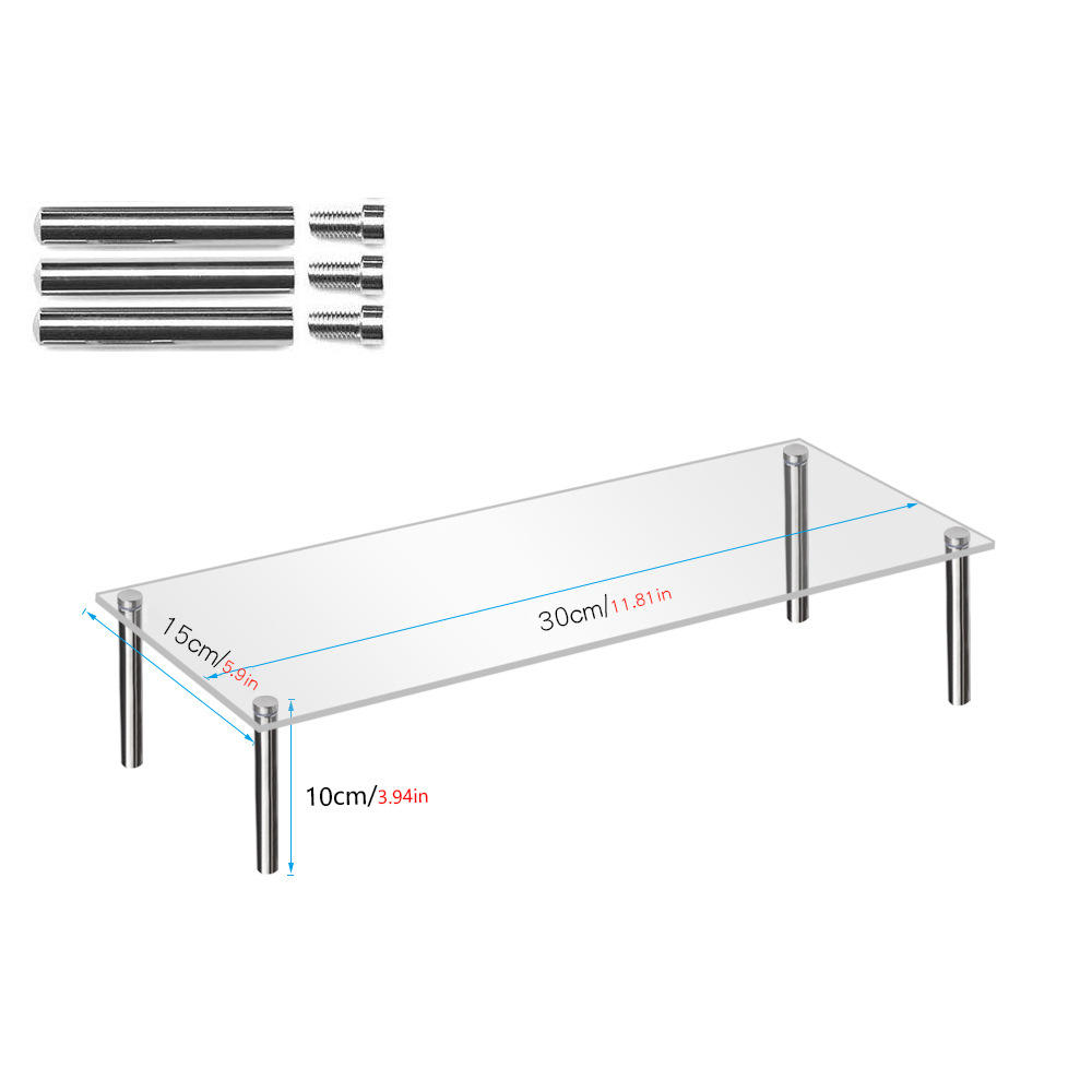 Stainless Steel Stand Acrylic Display Stands Clear Display Shelf Cupcake Display Riser Makeup Holder for Decoration Organizer