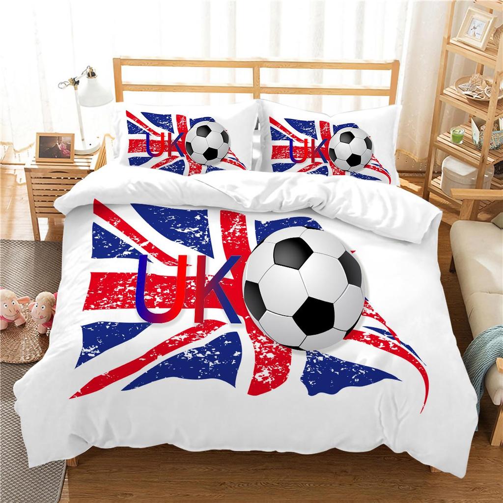 Neue Klassische Design Kind Schlafzimmer Dekor Bettwäsche 3D Fußball Bett Set Abdeckung Hause Bettwäsche Kissen Tröster Bettbezug