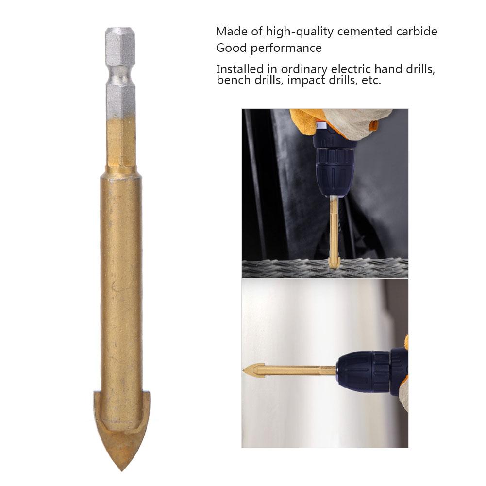 6PC Hexagonal Shank Titanium Triangular Glass Ceramic Drill 4mm   5mm   6mm   8mm   10mm  12mm