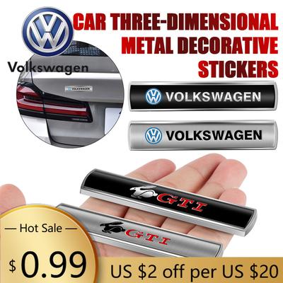 Para VOLKSWAGEN VW Adesivo de Corpo 3D de Metal para Porta-malas do Carro Emblema Automotivo Decalques Externos Acessórios para Volkswagen Vw Polo Touran Golf Git
