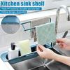 Expandable Telescopic Sink Rack Holder With Adjustable Storage For Kitchen Essentials