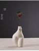 Human Body Shape Ceramic Sculpture Vase - White Decor Art Piece