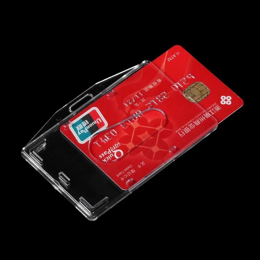 Transparent Work Card Holder Card Sleeve Plastic Protector Cover Transparent Card Holder  Outdoor