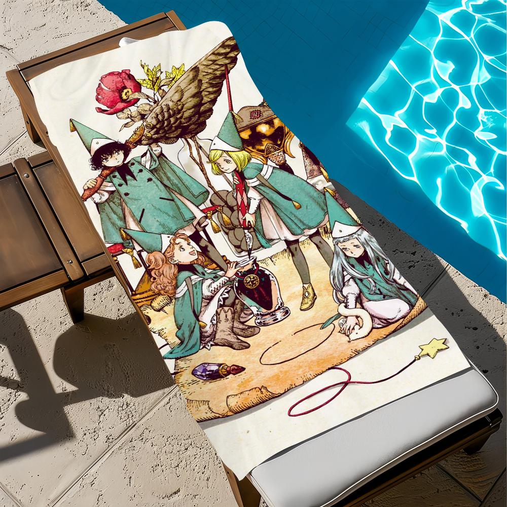 W-Witch Anime Hut A-Atelier Handtuch Groß Schnelltrocknend Mikrofaser Weich Strandhandtuch für Reise Fitness Sauna Baden Camping
