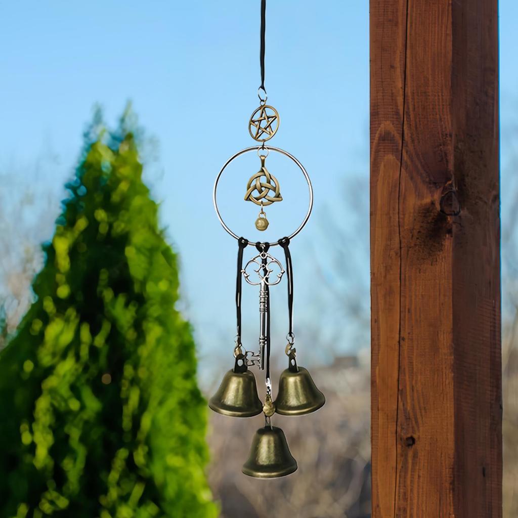 Witch Bells Wind Chimes Vintage Door Protection Ornament for Porch Wall Garden Home Decor Spiritual Gift for Women Girls Friends