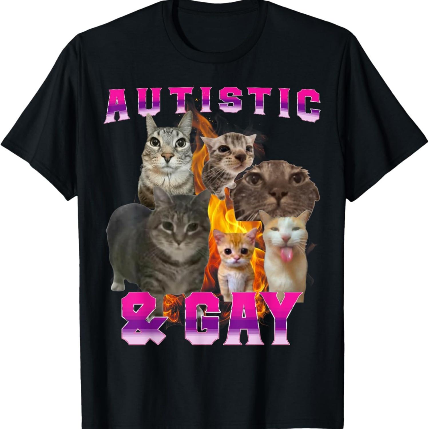 Funny Cat Meme Internet Memes Funny Memes Brainrot Brain Rot T-Shirt for Men Women S чёрный