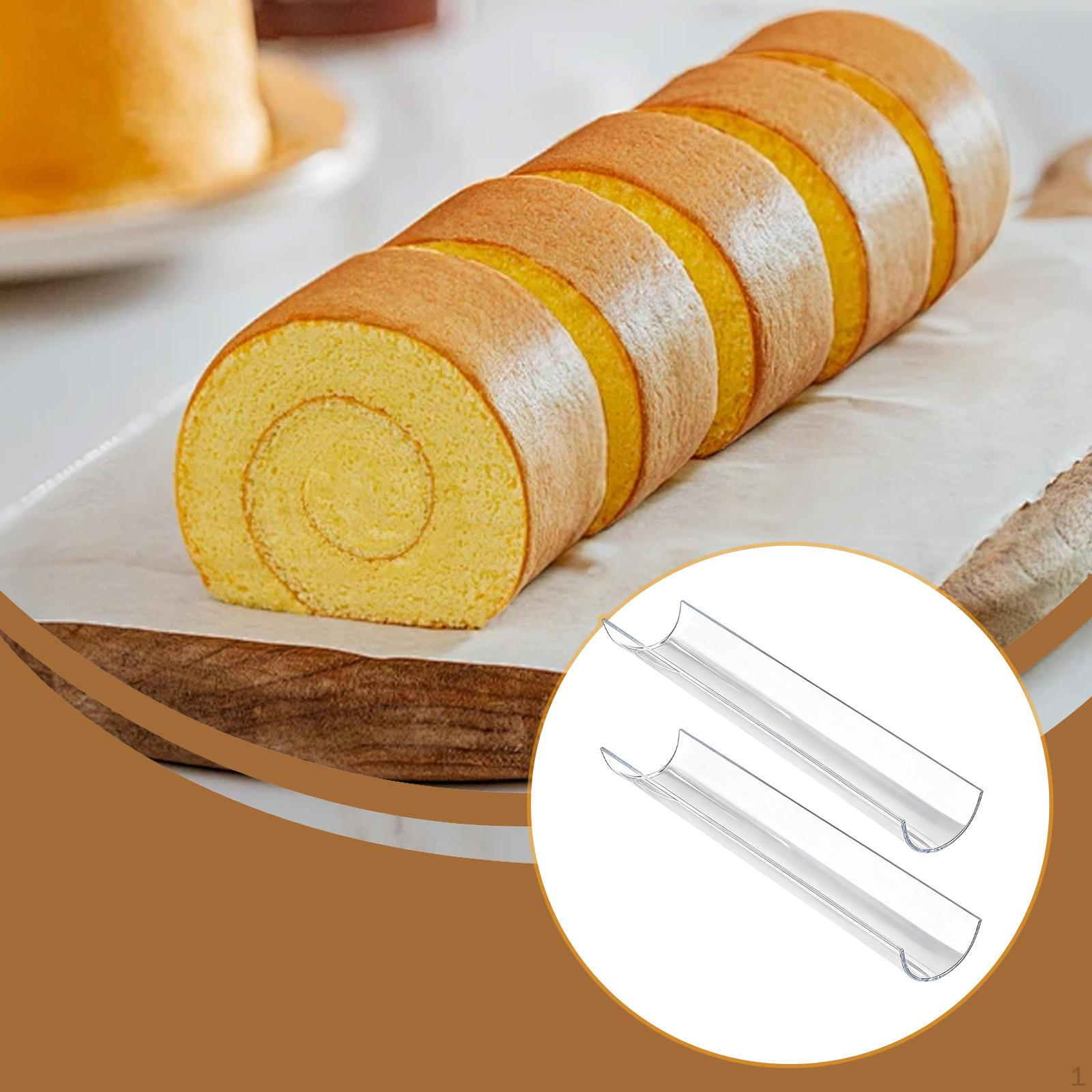 

2Pcs Swiss Roll Shaping Tool Dessert Making Easy to Clean Semicircle for Bakeshop Reusable Pastry
