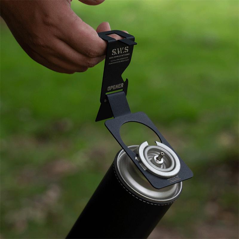 Závěsný háček na plynovou kartuši pro kempingový stůl IGT, nerezový klip pro zavěšení butanové plynové láhve, plynová klíčenka, příslušenství pro plynovou láhev