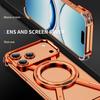Titan-Metalllegierung Magnetische Hülle Für iPhone 17 Pro Max 360° Drehbarer Halter Rahmenlose Schutz Hülle für Handy mit Kabelloser Ladefunktion