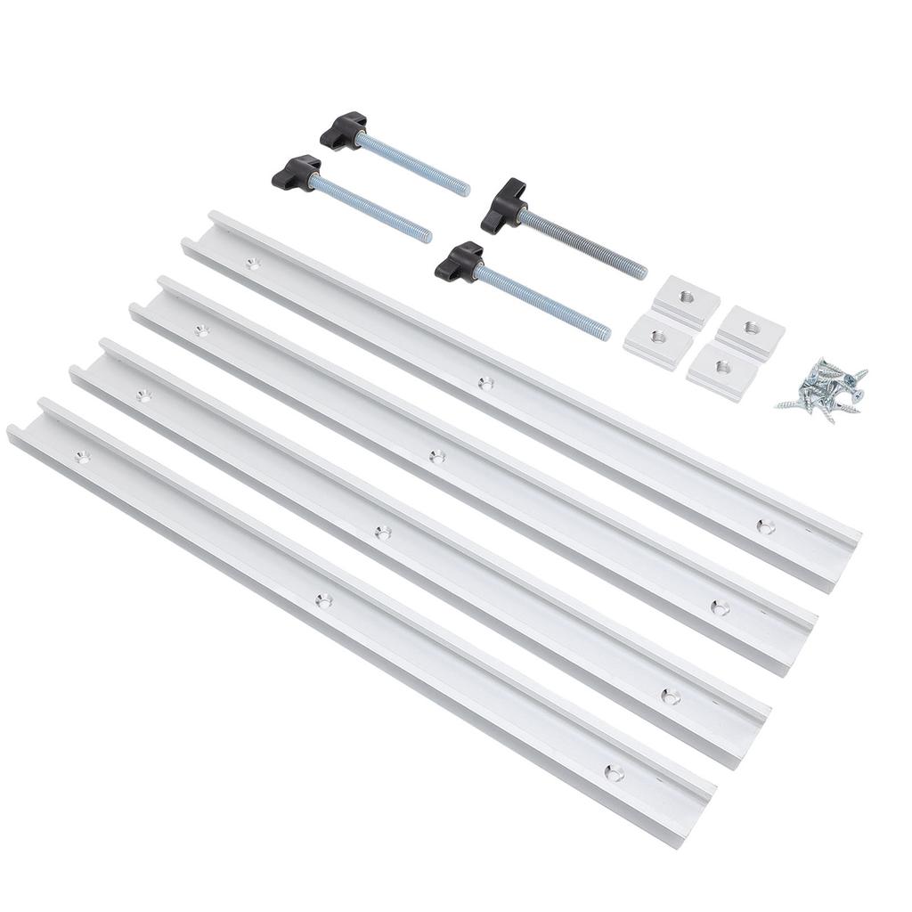 T Track and Slider Kit Aluminum Alloy Woodworking Sliding Slot Guide Rail T Slot Miter Track Jig