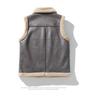 D011 Suede Lambswool Sleeveless Jacket – Lightweight, Warm, and Fleece-Lined for Autumn/Winter