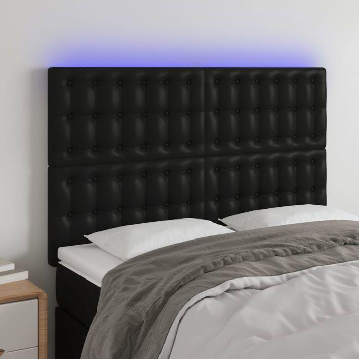 Tête de lit - MAISON EXCLUSIVE - 144x5x118/128 cm - Similicuir - LED intégrée - Hauteur réglable