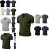 Fashion Men's Slim Fit V Neck T-shirt Muscle Tee Casual Tops Short Sleeve Blouse In Stylish Solid Colors