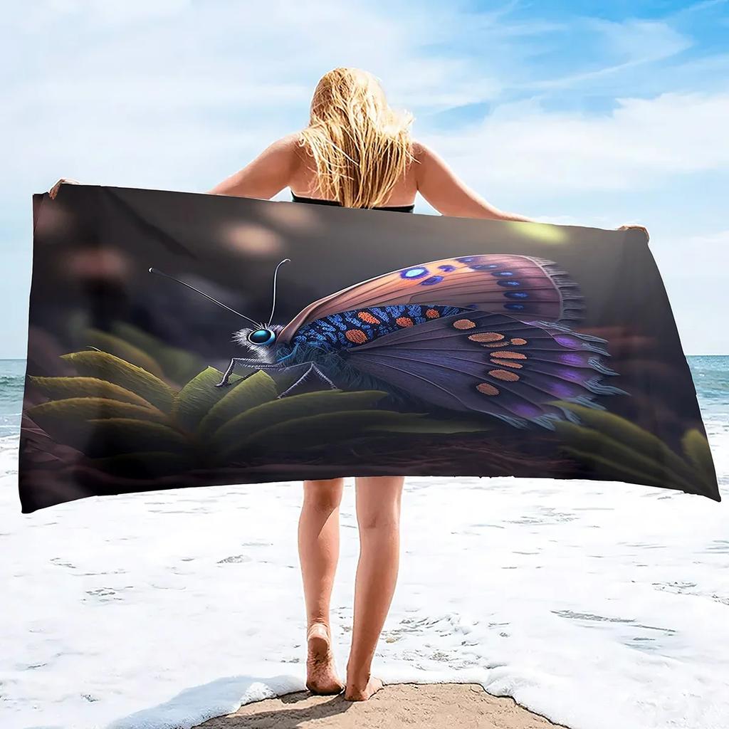 Butterfly Microfiber Beach Towels Oversized,Sand Free Beach Towel for Adults Kids Men Women Absorbent Quick Dry Pool Towel