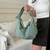 Korean Style Corduroy Shoulder Bag Solid Color Women Tote Bag Portable Crossbody Bag  Women