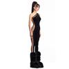 Kkx Street Sexy One-Shoulder Diagonal Collar Hollow-out Ripped Jumpsuit Fashion Sexy Skinny Slimming Bottoming Jumpsuit