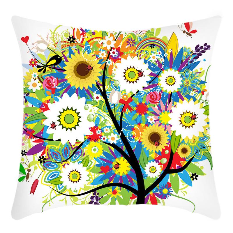 

Новая наволочка Искусство Абстрактный принт Наволочка Принт дерева Подушка для дома Диван 45 * 45Cm pillowcase