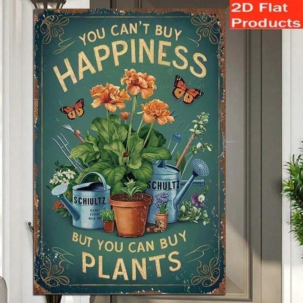 1pc Vintage Rustic Farmhouse Metal Sign, Outdoor Wall Decor for Garden Patio Balcony Cafe School, Retro Metal Art Plaque