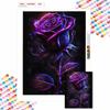 New Arrival 5D DIY Full Circle Diamond Painting "Purple Rose" Embroidery Cross Stitch Home Decor Gift