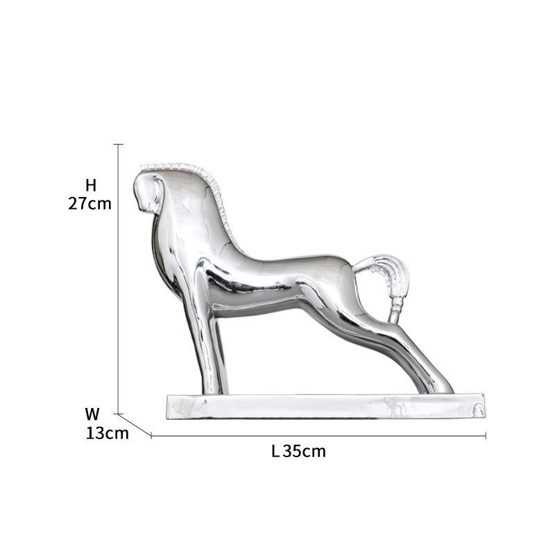 Golden/silver Horse Abstract Artwork Animal Statue Desk Decoration Ornaments Modern Horse Resin Sculpture Room Aesthetics Decor