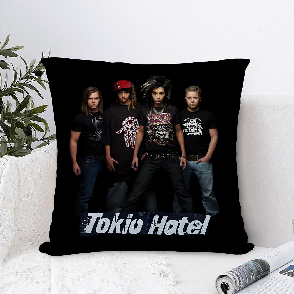 T-Tokio H-Hotel Band Pillow Case Sofa Decorative Home Double-sided Print Plush Square Throw Pillow Covers Cushion Decor Cover