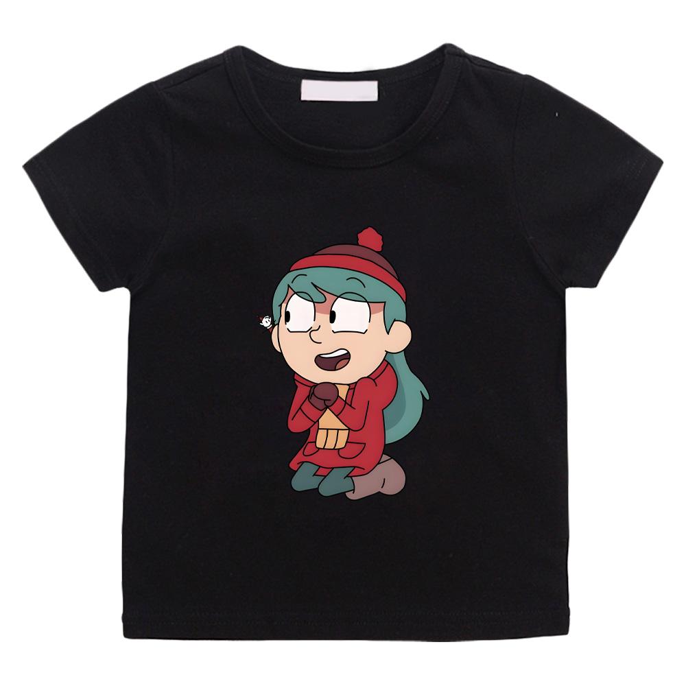 Cotton Hilda and Alfur O-neck T-shirts Kawaii Boys Girl Tops Children T Shirt Casual Graphic Printing Tshirt