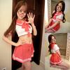 Women Crop Top Mini Pleated Skirt Stockings Schoolgirl Uniform Cosplay Costume