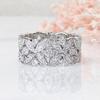 Huitan Luxury Exquisite Silver Finger Ring Female Shinning Cubic Zirconia Jewelry for Wedding Aesthetic Accessories Gift