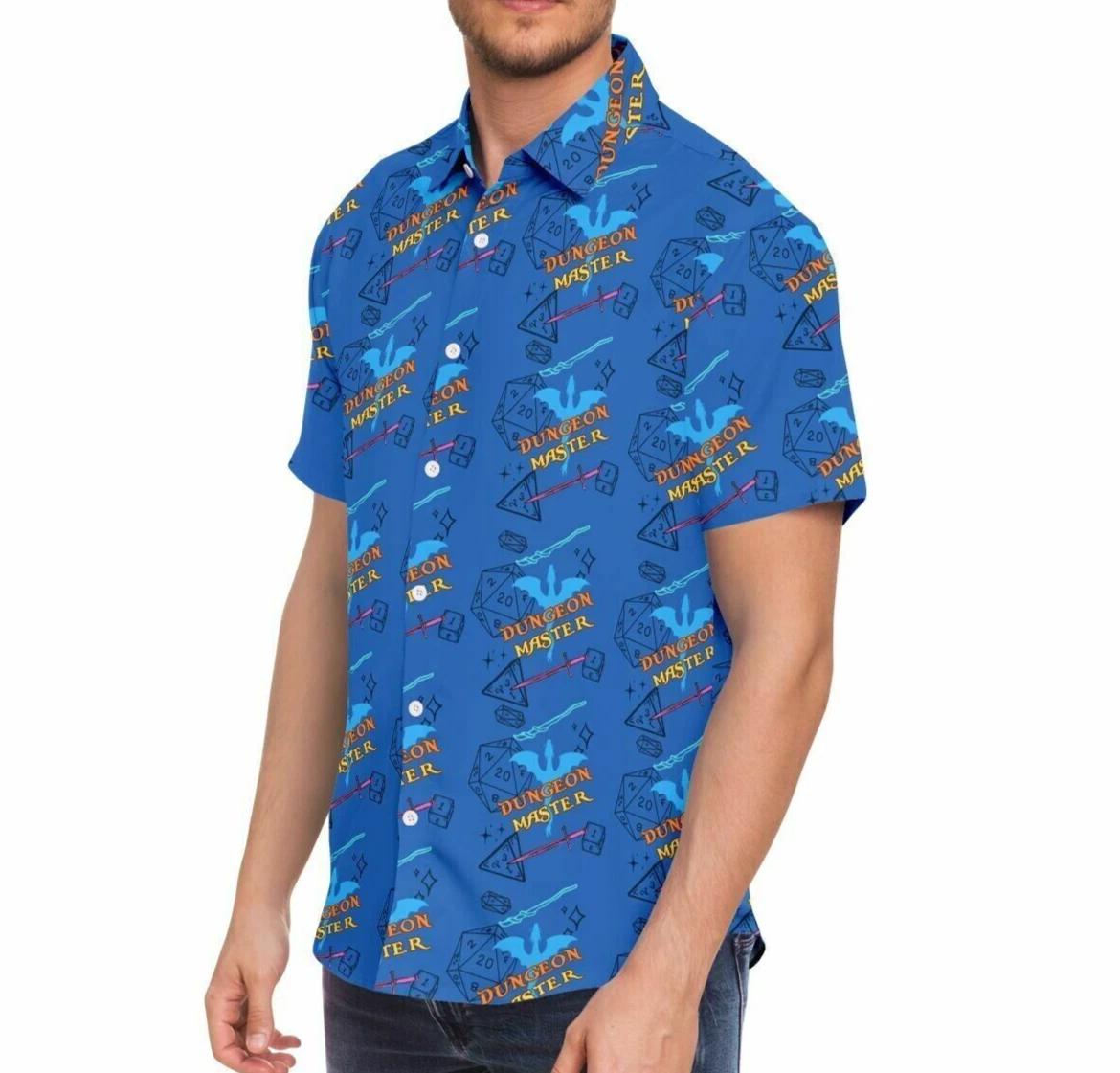 Dungeon Master Shirt Dungeons and Dragons t shirt DND Dungeon Master Button up 4XL
