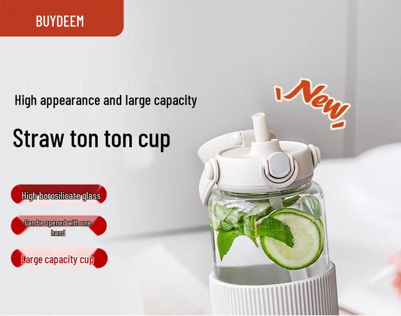 

Buydeem 1000ml High Borosilicate Glass Water Bottle