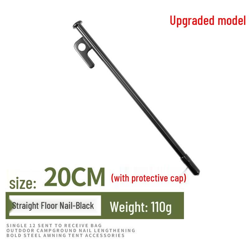 Outdoor Canopy Tent Peg Set with Thickened Ropes: Windproof, Extended Ground Steel Pegs for Camping and Beach.
