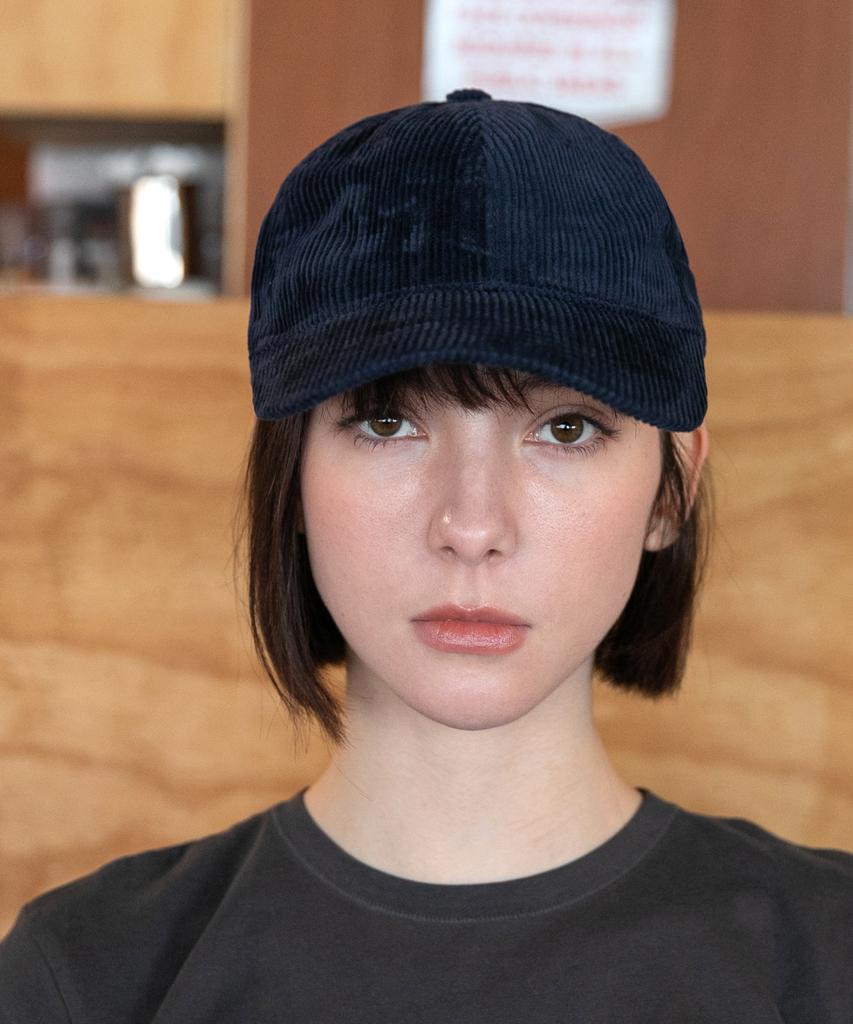 Chaebteo Signature Corduroy Ball Cap-Navy