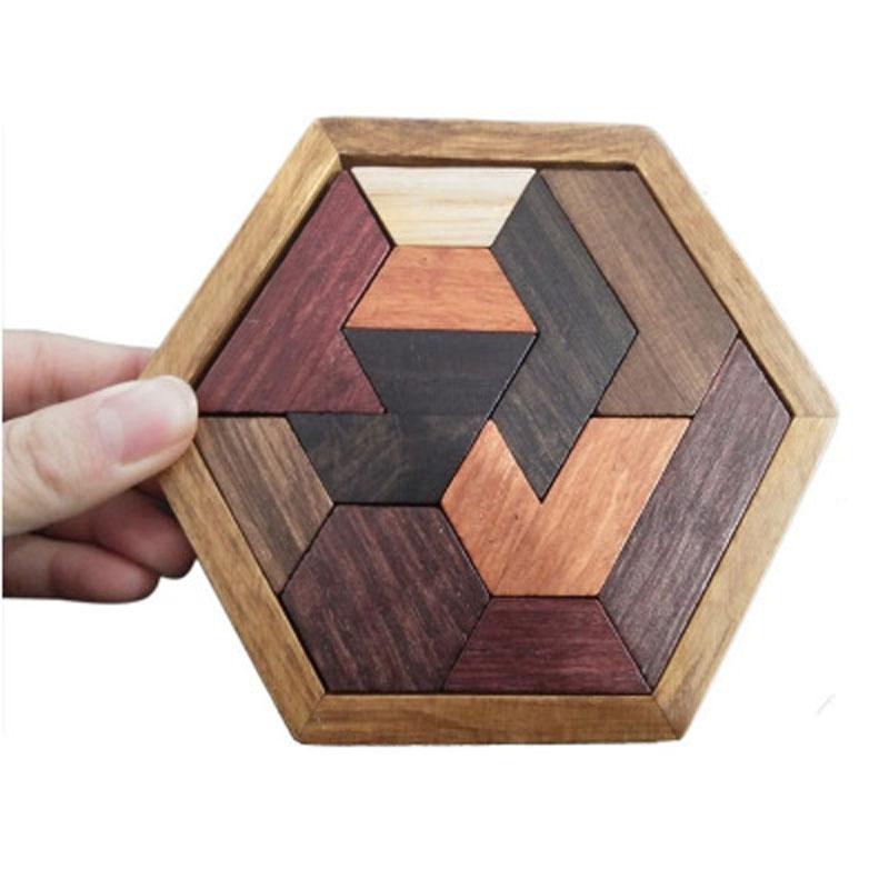 Adult Children Puzzle Early To Teach Cognitive Toys Geometry Hexagram Puzzle Puzzle Smart Board Hole Ming Lock 0.65