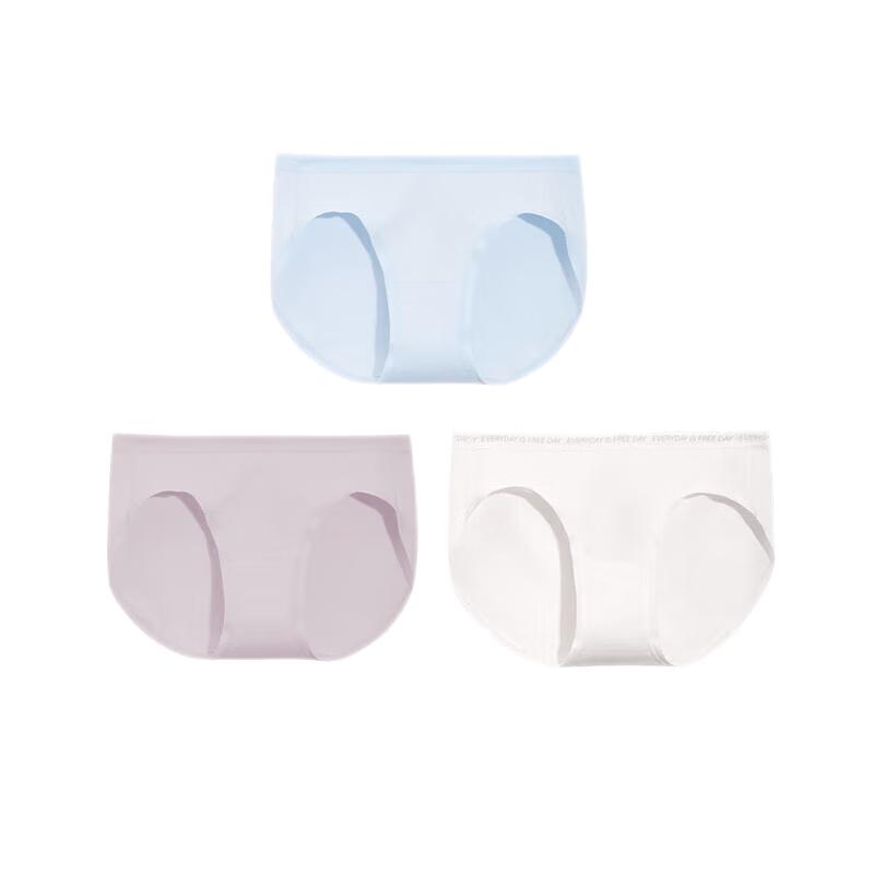 Ubras 60S Xinjiang-Baumwolle Lycra 7A Antibakterielle Slips mit mittlerer Taille 3er-Pack