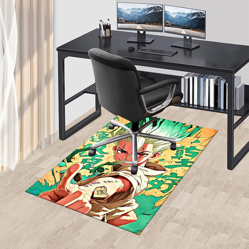 

1pc Dr. Stone Anime Character Chair Mat - Anti-Slip Office Rug with Stone Symbol Design, Perfect for Home Decor, Gaming Room, Dormitory, and More!Q073 60cm by 90cm