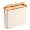 Foldable Bamboo Laundry Hamper with Lid - Oxford Cloth Dustproof Storage Basket