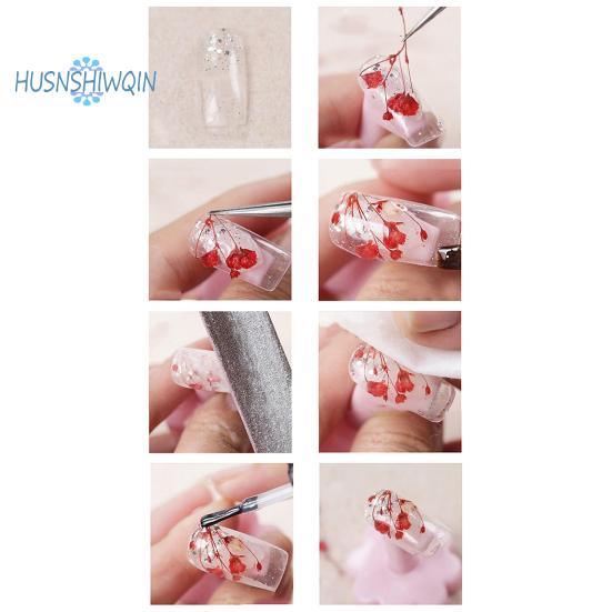 1 boks 10g tørket blomst negldekorasjon 12 farger Naturlig blomsterblandet tørrblomst DIY smykker Charms Manikyr dekor UV Gel Polish Nail Art Supplies