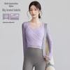 Net Sweet Design Women's High-Waisted Tummy Control Long-Sleeve Yoga Set with Mesh Cover-Up.