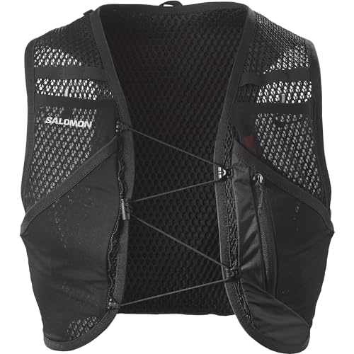 SALOMON Hydration Vest Rucksack Backpack ACT SKIN 8 NO FLASKS (Active Skin 8 No Flask) Unisex BLACK/METAL XS