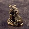 1Pcs Rat Small Statue Miniatures Desktop Ornament Antique Copper Love Mouse Figurines Living Room Home Decor Crafts Accessories