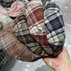 New plaid color matching beret women's spring and summer fashion versatile literary and artistic face small pumpkin tide retro painter hat