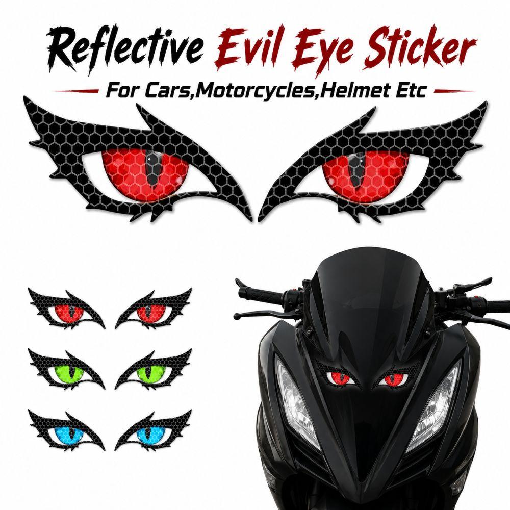 Double Pupils Reflective Evil Eye Sticker Universal Cool Car Stickers Multipurpose