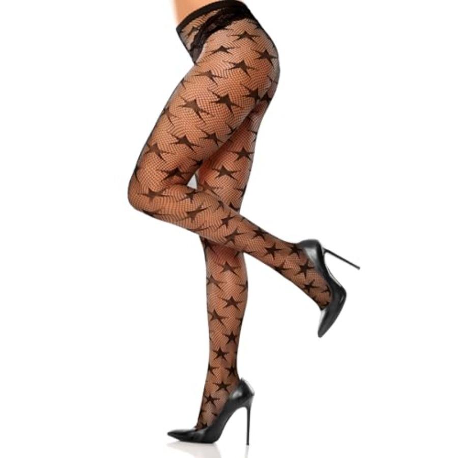 Floral Tights For Women, Pattern Tights Black Fishnet Stockings High Waist Sheer Stockings Pantyhose