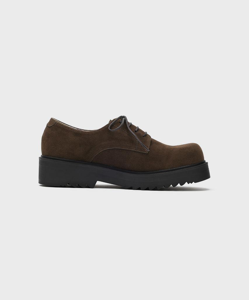 Firenze Atelier [Second.A] Volume Round Toe 5Cm Suede Derby 2Ndf2700Bs [Brown]
