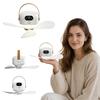 Portable Rechargeable Fan with Remote Control and LED Night Light, Small Ceiling Fan for Dorm Outdoor Use