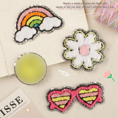Phnom Penh Chenille Embroidery Label Clothing Accessories Embroidery Sticker Badge Towel Embroidery Rainbow Smiley Face Adhesive Patch Cloth Sticker
