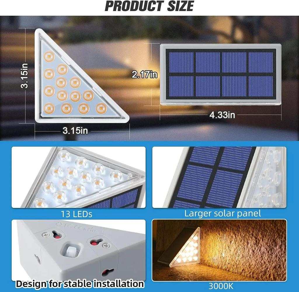 LED Solar Light Outdoor Solar Step Light Garden Decor Light Outdoor Waterproof Led Garden Landscape Decoration Stairway Light