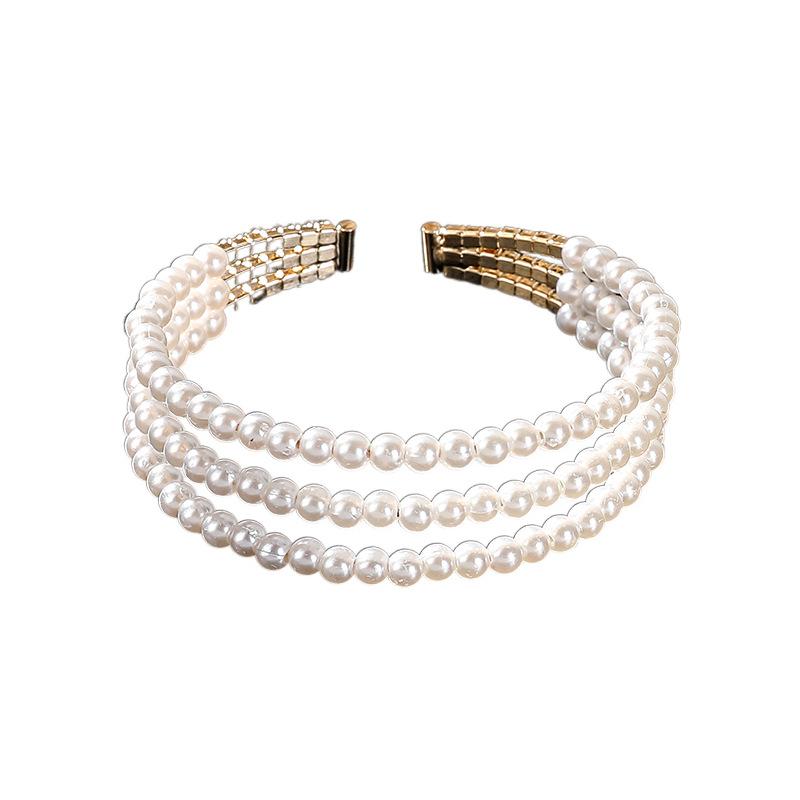 Multi-layer Diamond Pearl Bracelet Wedding Elastic Full Diamond Pearl Bracelet Women