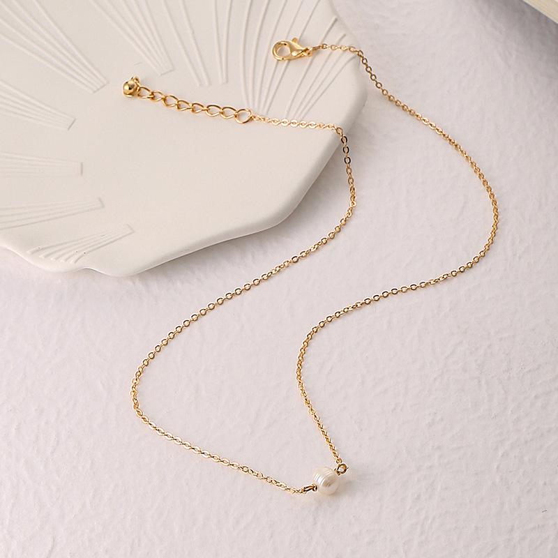 Necklace, Cold Wind Imitation Pearl Personality Temperament Pendant Necklace Female Collarbone Neck Chain